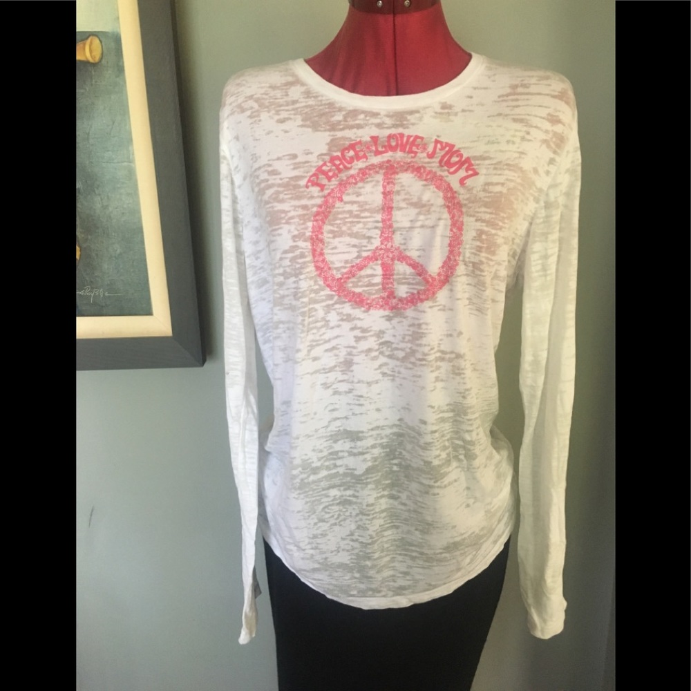 Burnout White Tee. Great for Yoga or Mom’s Day!